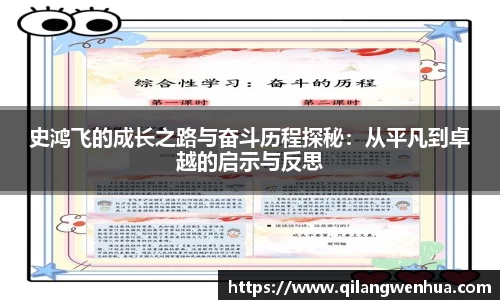 史鸿飞的成长之路与奋斗历程探秘：从平凡到卓越的启示与反思